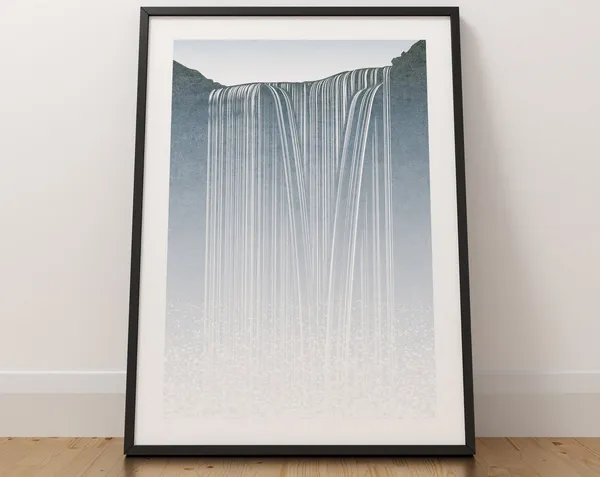 Skogafoss Minimalist Iceland Landscape Art Print