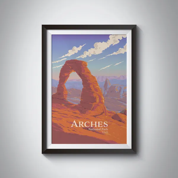 Arches National Park Vintage Travel Poster, Utah