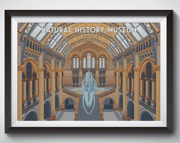 Natural History Museum London Travel Poster