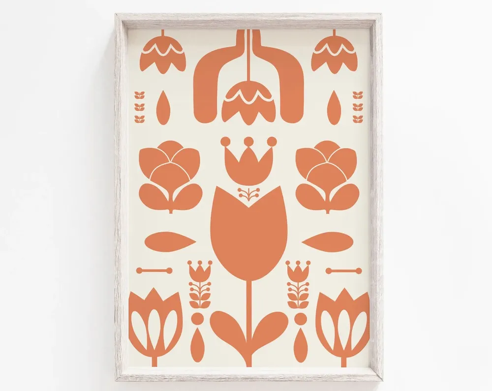 Folk Print, Nordic Scandi Art Print