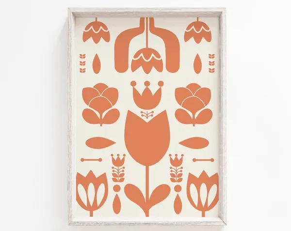 Folk Print, Nordic Scandi Art Print