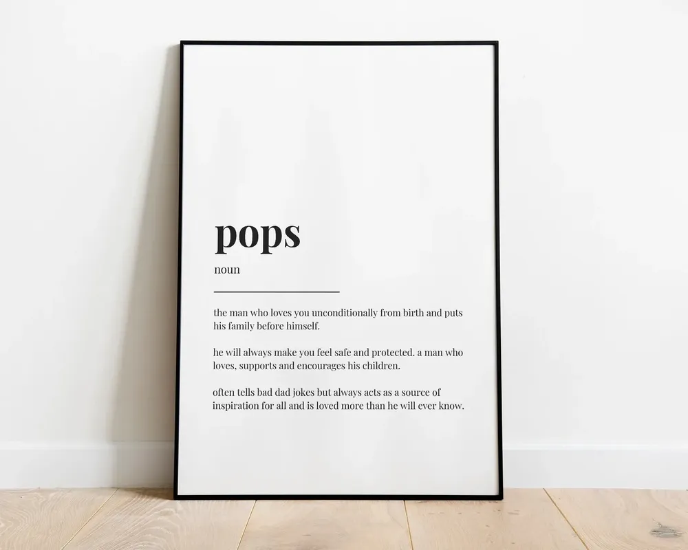 Pops Quote Art Print, Father's Day Gift