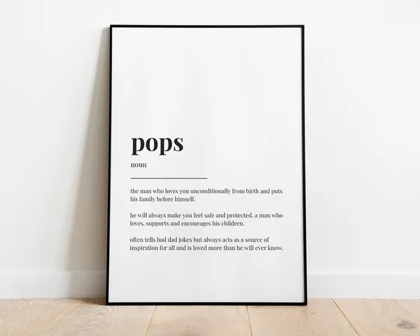 Pops Quote Art Print, Father's Day Gift