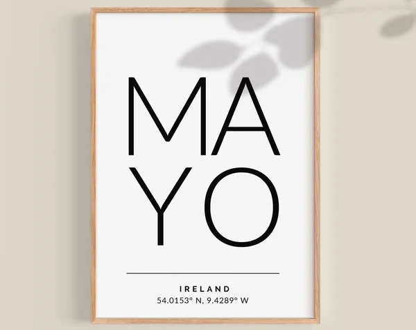 Mayo Ireland Travel Poster, Irish Wall Art Print