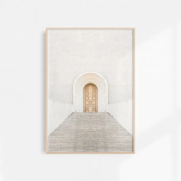 Neutral Door Architecture Print, Minimalist Wall Art