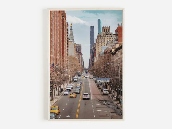 New York City Street Photo Aerial Travel Poster