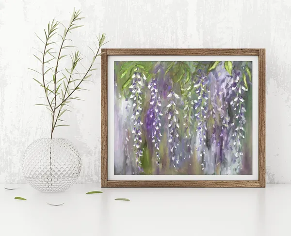 Wisteria Floral Art Print, Lilac Botanical Decor