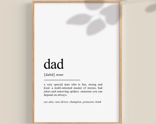 Dad Definition Print, Father Gift Wall Art