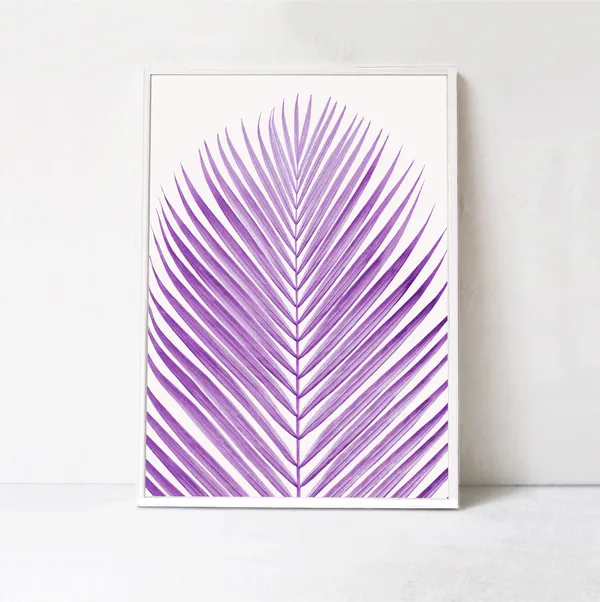 Purple Tropical Palm Art Print, Dorm Decor