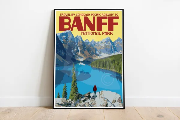 Banff National Park Vintage Travel Poster, Canada Art Print