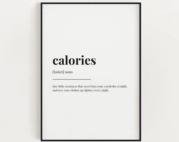 Calories Definition Funny Kitchen Quote Art Print