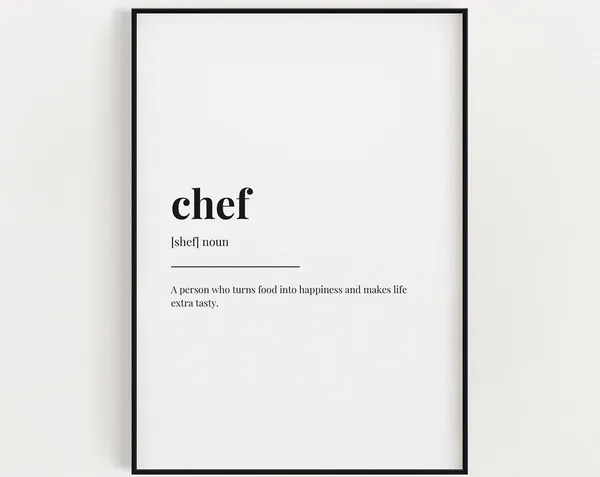Chef Definition Quote Typography Art Print