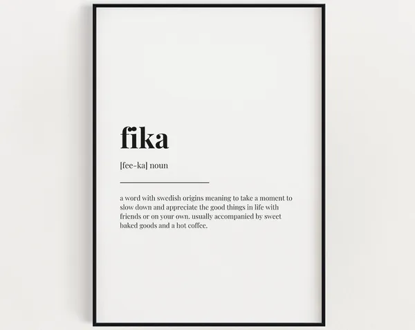 Fika Definition Meaning, Typography Art Print