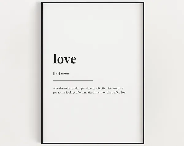 Love Definition Quote Print, Valentine Gift