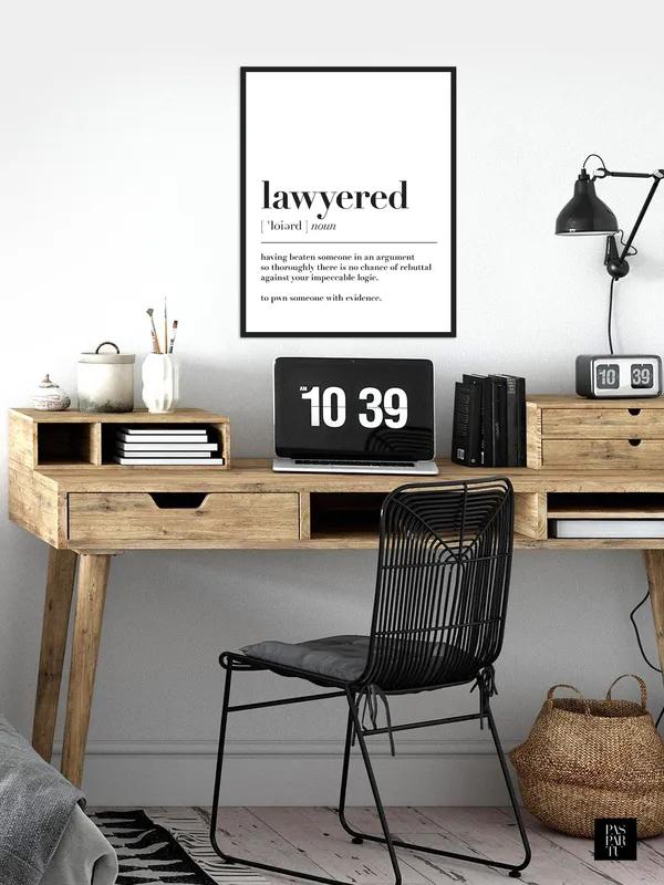 Lawyered Definition Poster, Gift For Lawyer