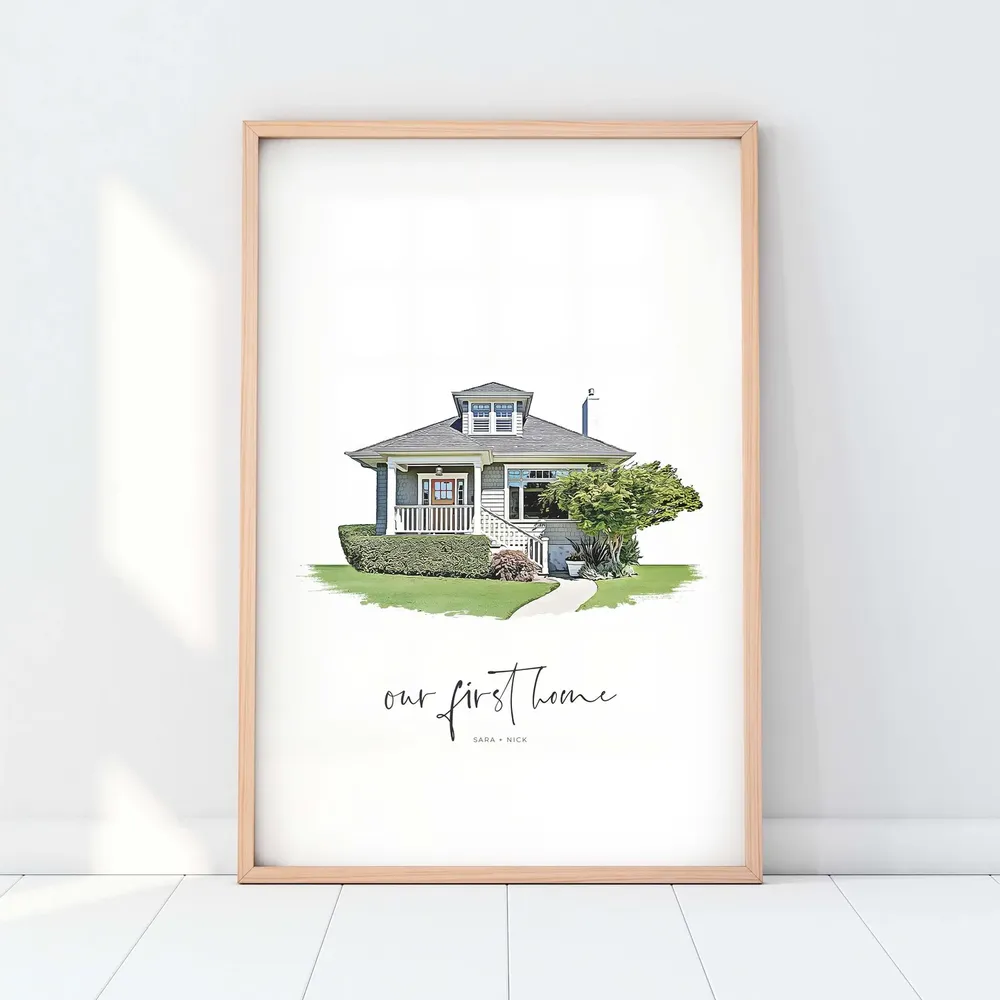 Custom House Portrait Art Print, Housewarming Gift - Image 2