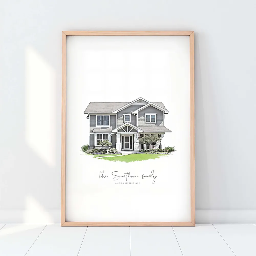 Custom House Portrait Art Print, Home Illustration - Image 2