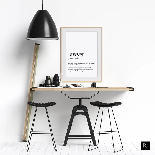 Lawyer Definition Poster, Gift For Lawyer