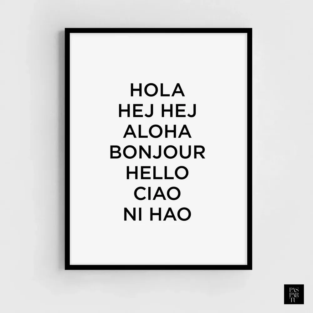 Hello Greetings Entryway, Hola Bonjour Art Print - Image 2