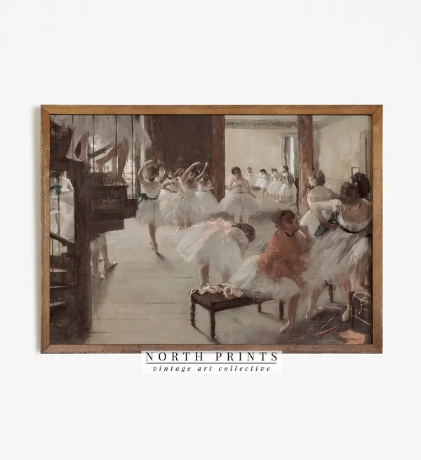 Ballerina Vintage Painting Dance Studio Art Print