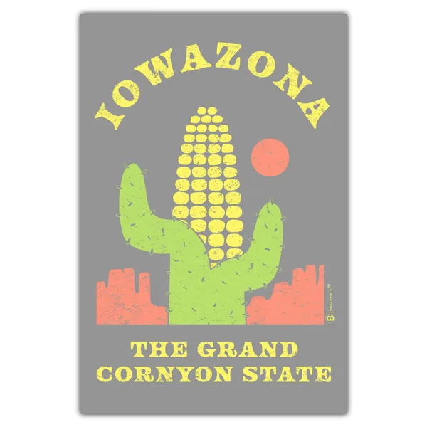 Iowazona Travel Poster, Vintage Postcard Style