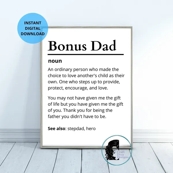 Bonus Dad Definition, Funny Father's Day Poster