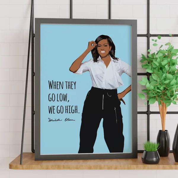 Michelle Obama Feminism Quote Poster, First Lady