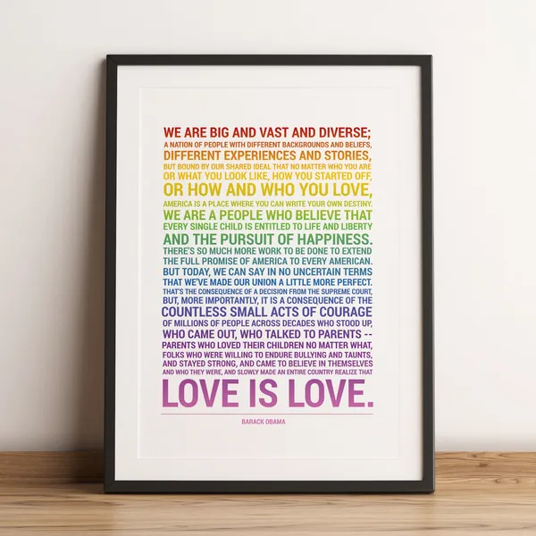 Barack Obama Love Is Love Pride LGBTQ Poster Print