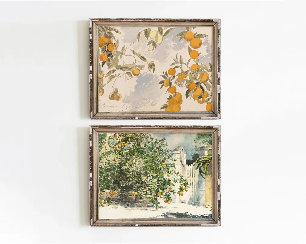 Vintage Botanical Still Life Art Print Set, Kitchen