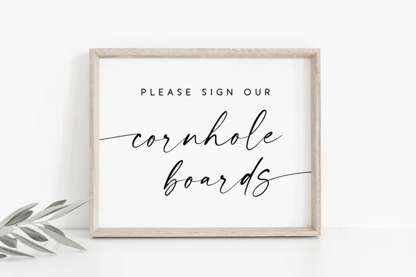 Please Sign Our Cornhole Boards Wedding Guestbook Print