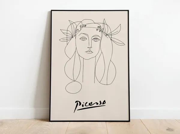 Picasso War and Peace Vintage Line Art Poster