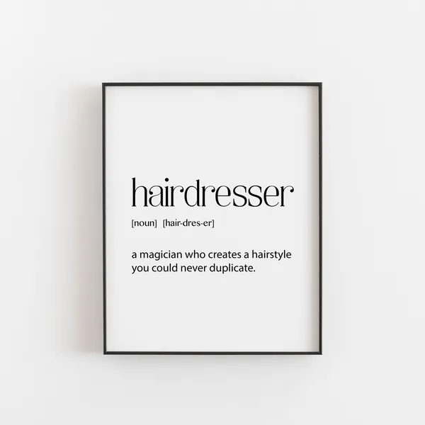 Hairdresser Definition Quote Art Print, Barber Gift
