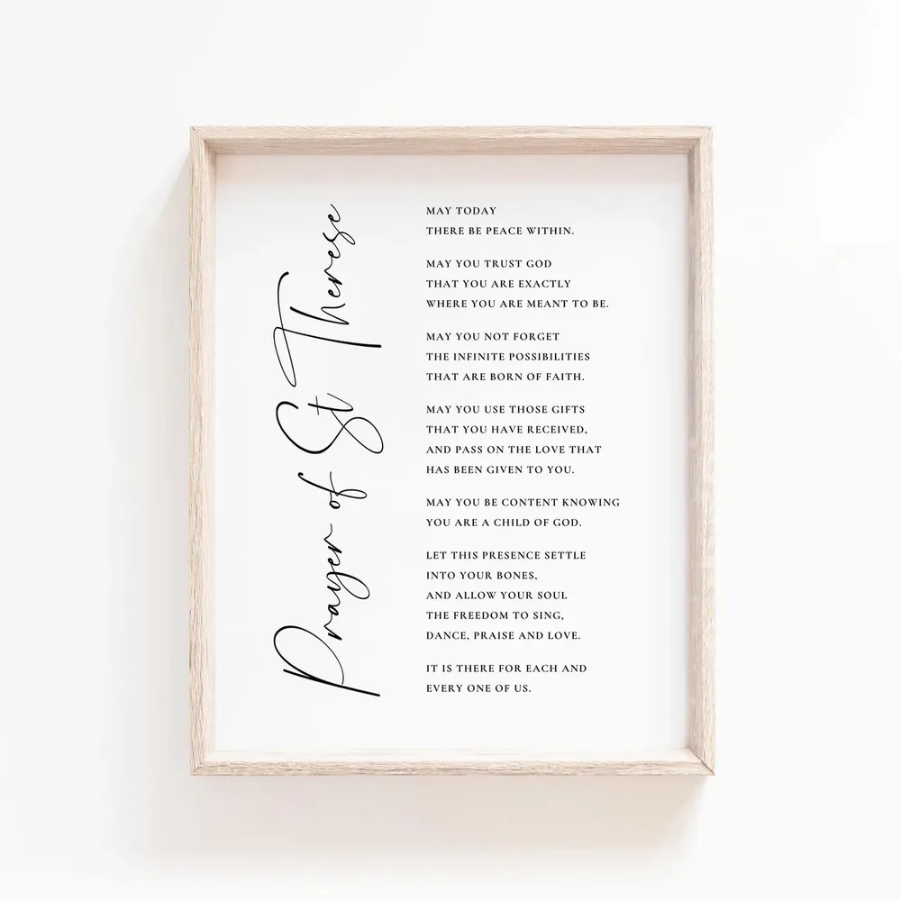 Prayer Of St. Therese Catholic Prayer Art Print - Image 2