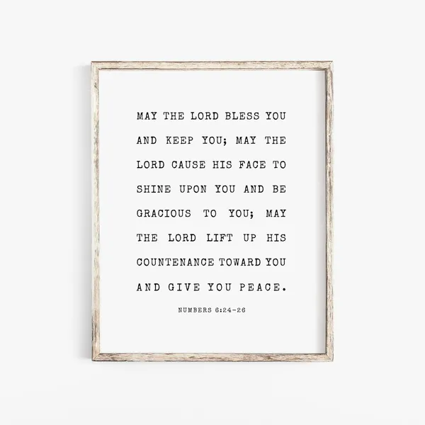 Numbers 6:24-26 Scripture Wall Decor Art Print