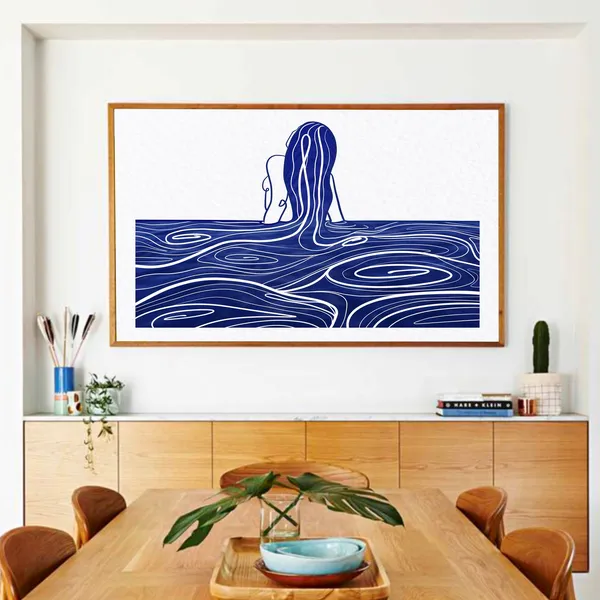 Abstract Female Body Line Drawing, Minimalist Art Print