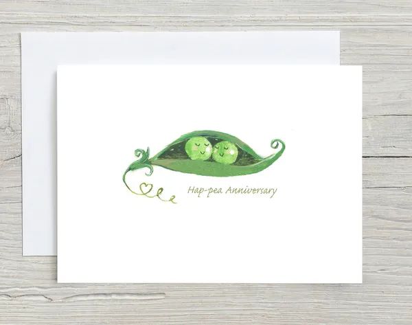 Peas In A Pod Illustration, Anniversary Art Print