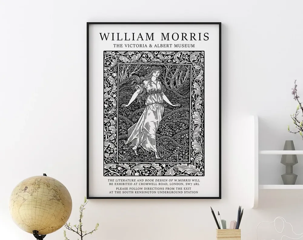 William Morris Floral Bird Art Print - Image 2