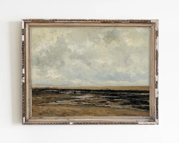 Villerville Beach Vintage Seascape Art Print