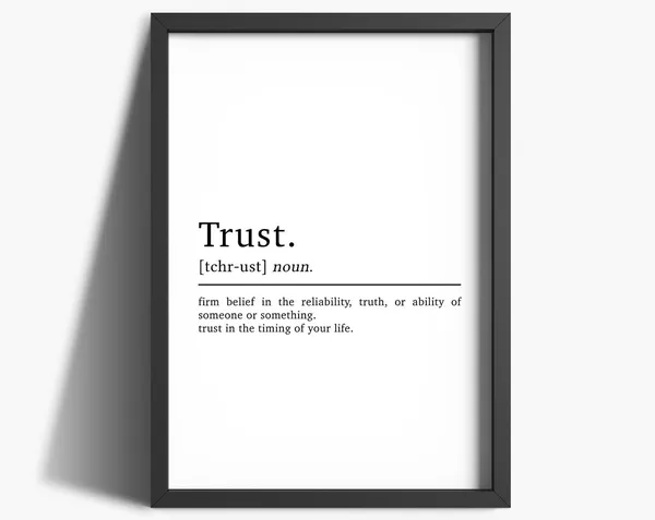 Trust Definition Quote Print, Inspirational Typography
