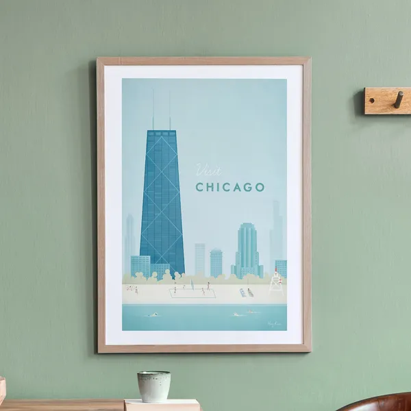 Chicago Vintage Retro Travel Poster Print