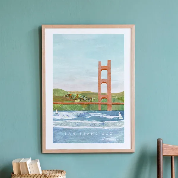 San Francisco Bay Vintage Travel Poster, Art Print