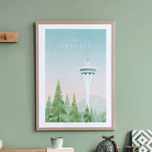 Seattle Print by Henry Rivers, Travel Poster