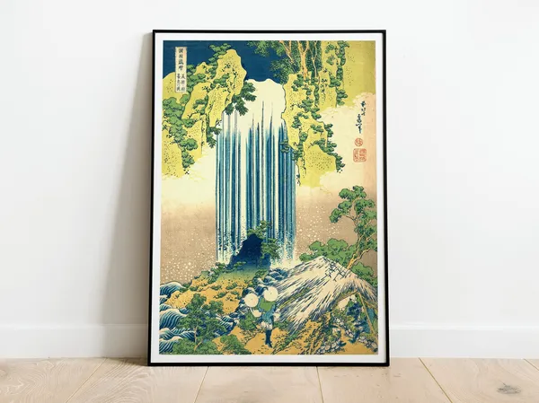 Hokusai YR Waterfall In Mino Province, Art Print