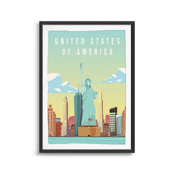 United States Travel Poster Art Print