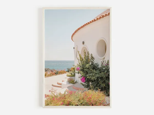 Corfu Coastal Greece Travel Poster, Pastel Decor