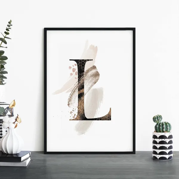 Letter L Abstract Alphabet Art Print