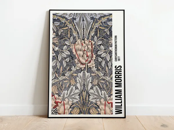 William Morris Exhibition Poster, Art Nouveau Honeysuckle