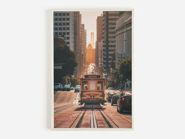 San Francisco Trolley Travel Poster, Cityscape Art