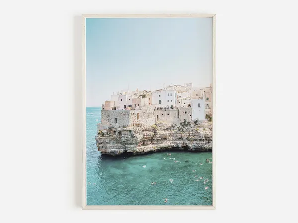 Naxos Greece Coastal Cityscape Art Print