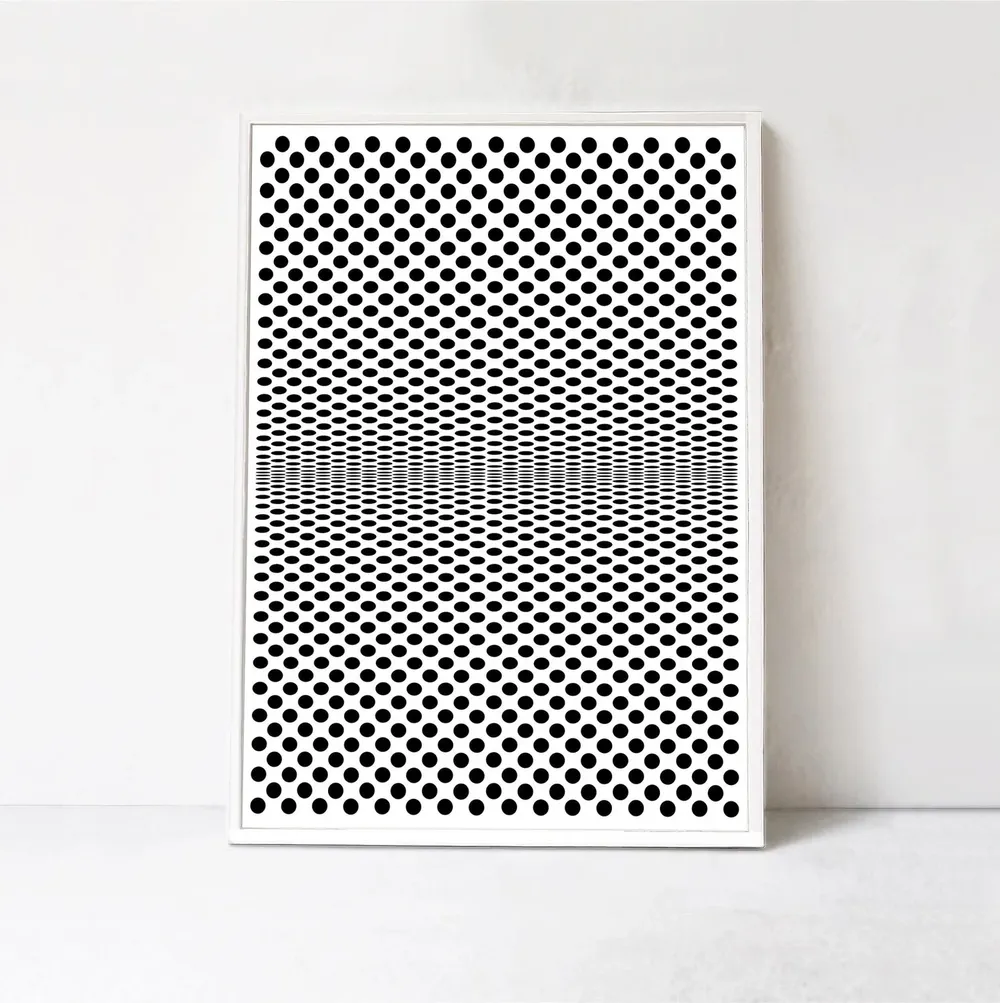 Optical Illusion Black And White Art Print